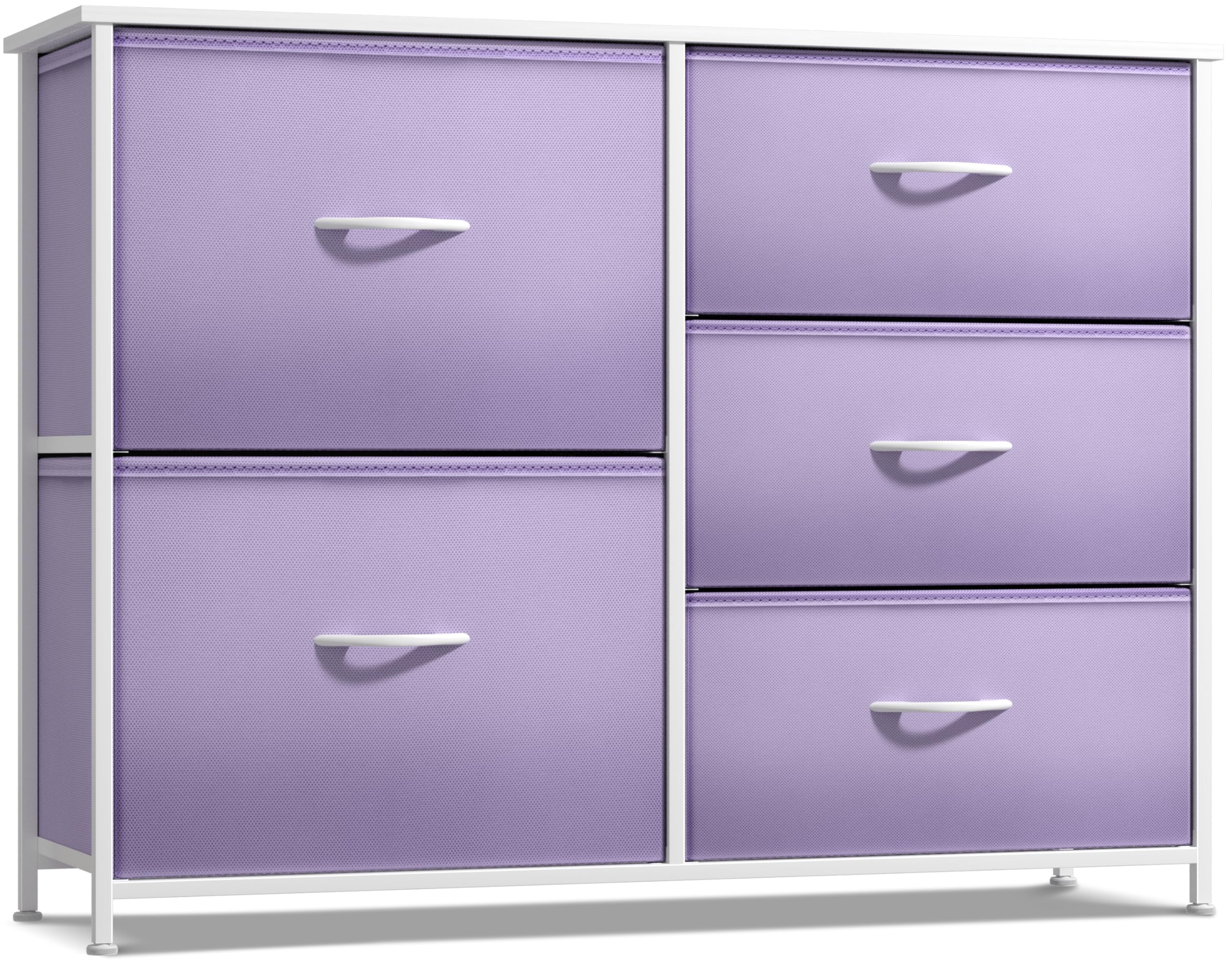 Sorbus Kids Dresser with 5 Drawers - Storage Chest Organizer Unit with Steel Frame, Wood Top & Handles, Tie-dye Fabric Bins for 