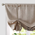 JINCHAN Twill Weave Valance Curtain 45 Inch Tie Up Shade Faux Linen Valance Farmhouse Adjustable Window Valance for Living Room 