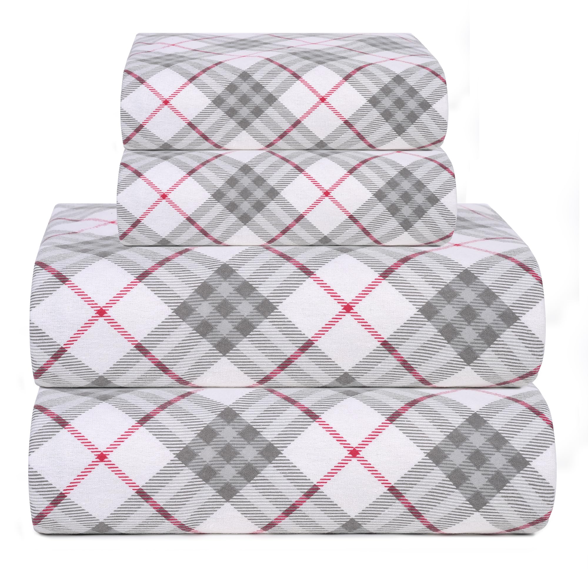 Bliss Casa 4 Piece 100% Cotton Flannel Sheet Set Full - High GSM Deep Pockets, Warm Breathable Flannel Sheet Set. Flannel Bed Se