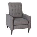 Flash Furniture Ezra Ezra Pushback Recliner - Mid-Century Modern Gray Fabric Upholstery - Button Tufted Back - Residential & Com