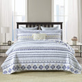 SahSahCasa Quilt King Size, King Quilt Set, 100% Cotton Boho Quilt, King Quilt Bedding Set Bedspreads, Bohemian Reversible Light