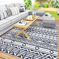 Outsunny Reversible Outdoor Rug, 6 x 9 Waterproof Plastic Straw Floor Mat, Portable RV Camping Carpet, Large Floor Mat for Bac