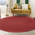 Nourison Essentials Indoor/Outdoor Brick Red 8 x Round Area Rug, Easy Cleaning, Non Shedding, Bed Room, Living Room, Dining Roo