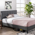 ZINUS Lottie Upholstered Platform Bed Frame, Mattress Foundation, Wood Slat Support, No Box Spring Needed, Easy Assembly, Grey, 
