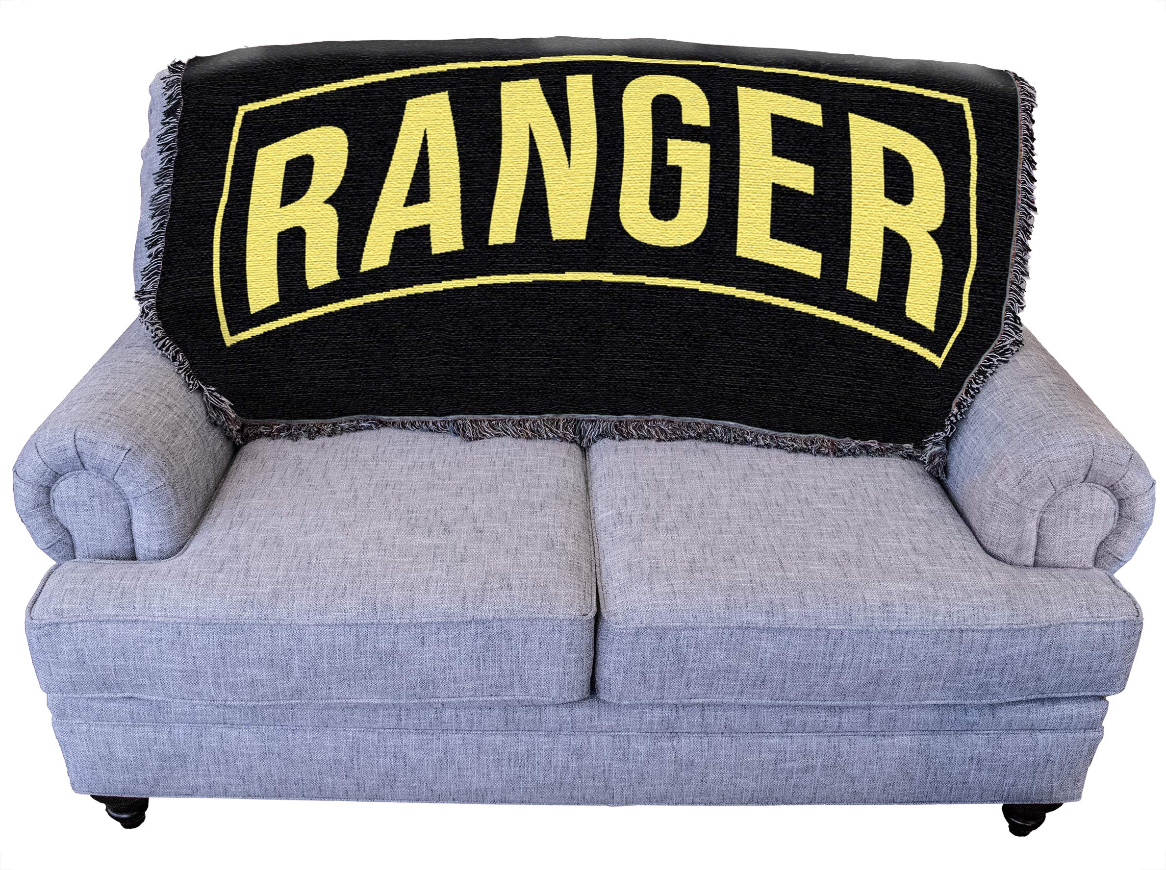 Pure Country Weavers US Army - Ranger Blanket - Gift Military Tapestry Throw for Back of Couch or Sofa - Woven from Cotton - Mad