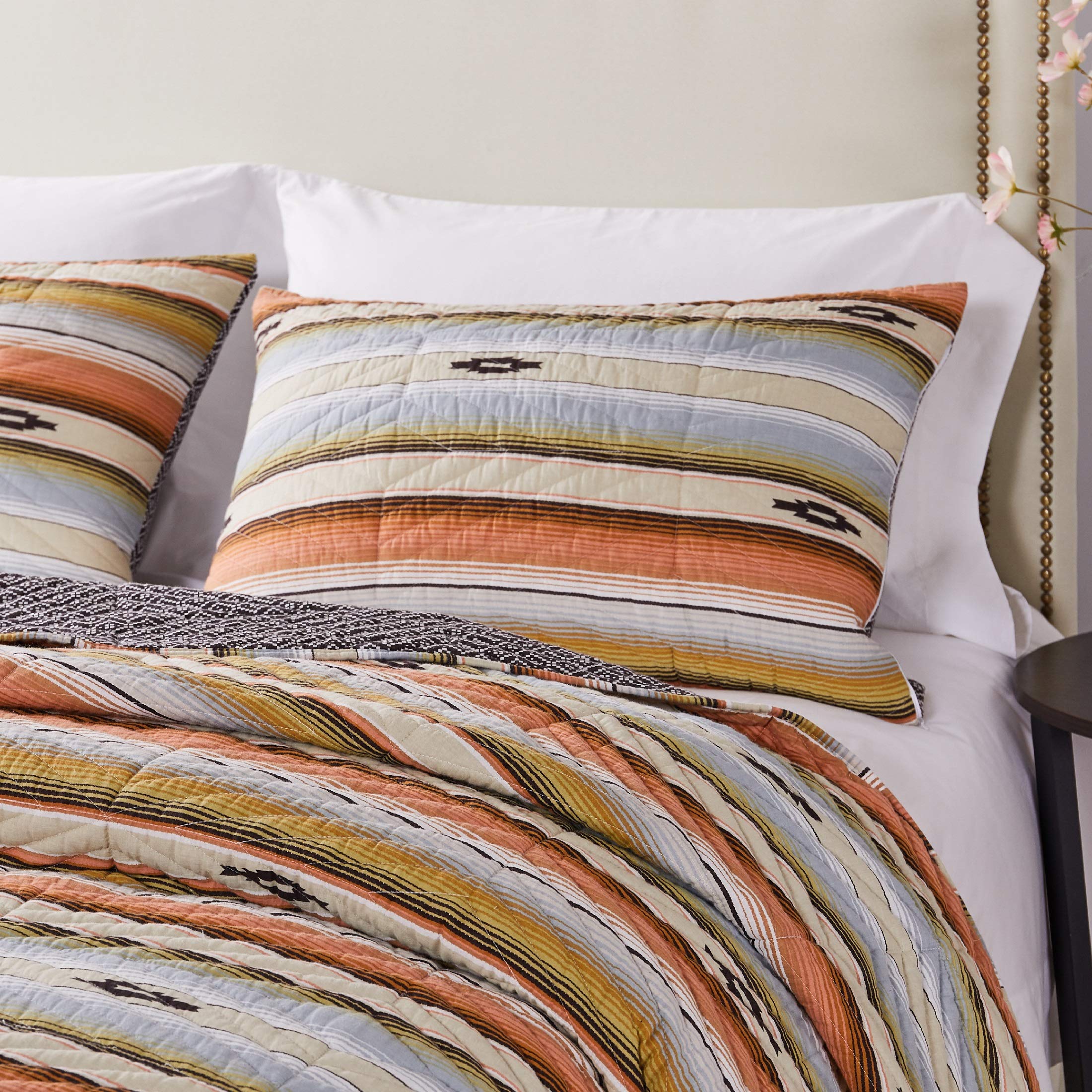 Barefoot Bungalow Painted Desert Quilted Pillow Sham, King, Rose