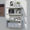 RICHER HOUSE Floating Shelves Set of 3, Farmhouse Wall Shelves with Invisible Brackets, Over Toilet, for Bathroom, Bedroom, Livi