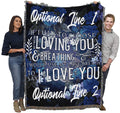 Pure Country Weavers Breathing Loving You Blanket Blue - Personalized - Custom Gift Tapestry Throw Woven from Cotton - Made in T