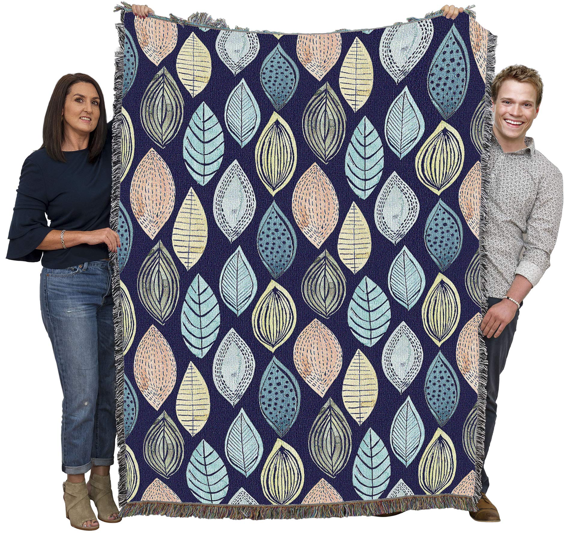 Pure Country Weavers Leaves Blanket Flourishing Leaflets - Grace Popp - Patterns Garden Floral Gift Tapestry Throw Woven from Co