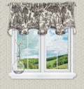 Ellis Curtain Victoria Park Toile 70 x 15 Lined Scallop Valance, Black