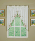 Todays Curtain Verona Reverse Embroidery Swag, 38, Ecru/Rose