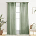 XTMYI Sage Green Curtains 84 Inches Long for Living Room,Window Coverings 60-70% Heat Blocking Hooks Pleated Back Tab Linen Summ