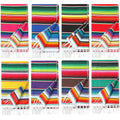 8 Pcs Large Mexican Blankets Bulk Authentic Mexican Serape Blanket Mexican Striped Throw Blanket Colorful Fiesta Beach Blanket F