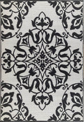 Mad Mats Traditional Outdoor Rug, Reversible Plastic Mat (5 x 8, New Wrought Iron - Black/White)