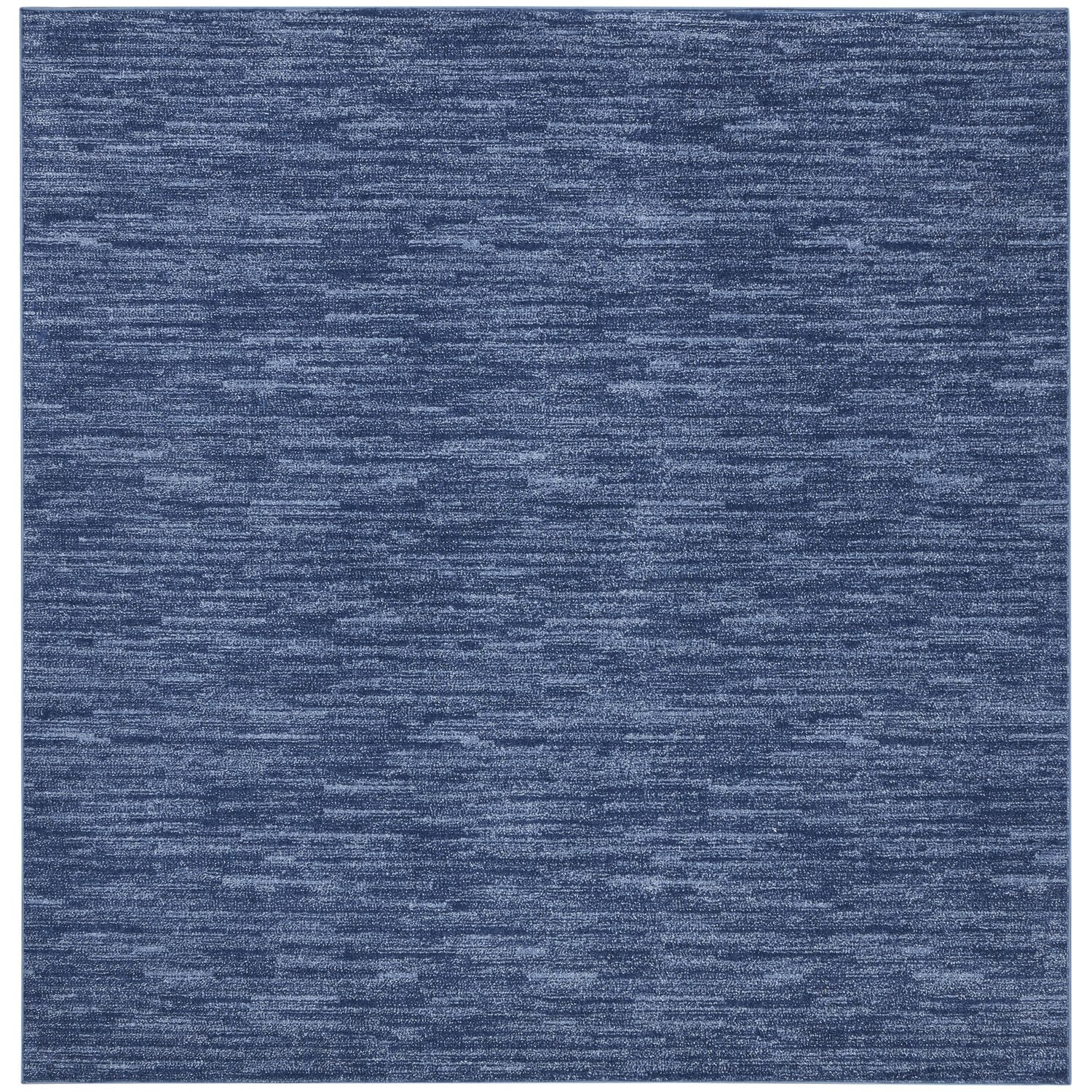 Nourison Essentials Indoor/Outdoor Navy Blue 7 x Square Area Rug, Easy Cleaning, Non Shedding, Bed Room, Living Room, Dining Ro