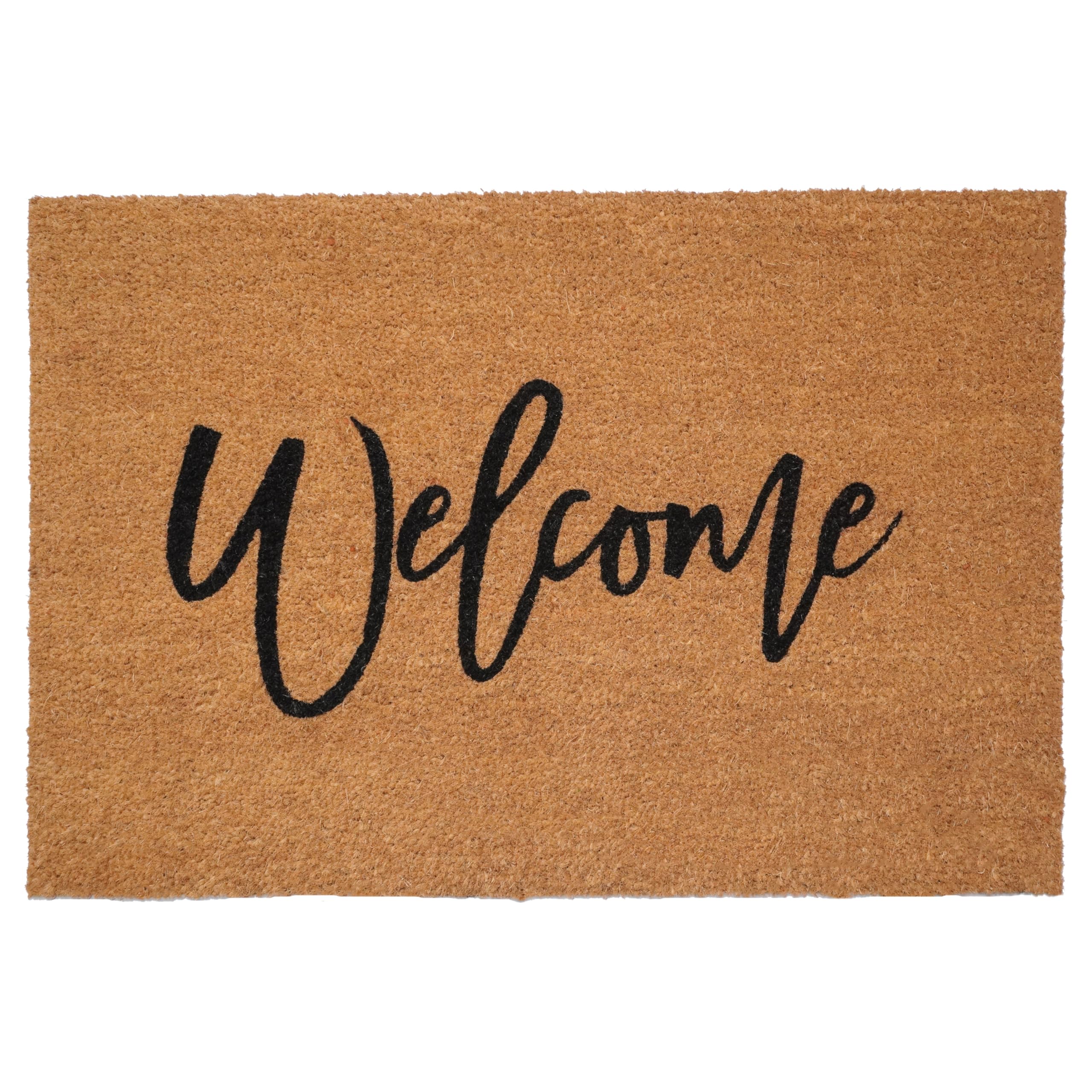 Calloway Mills Cursive Welcome Doormat (Tan/Black, 24 x 36)