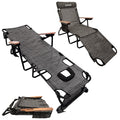 EasyGo Product FLIP Face Down Tanning Chaise Lounge Chair with Face & Arm Holes - 4 Legs Support - Textilene Material - 6 Positi