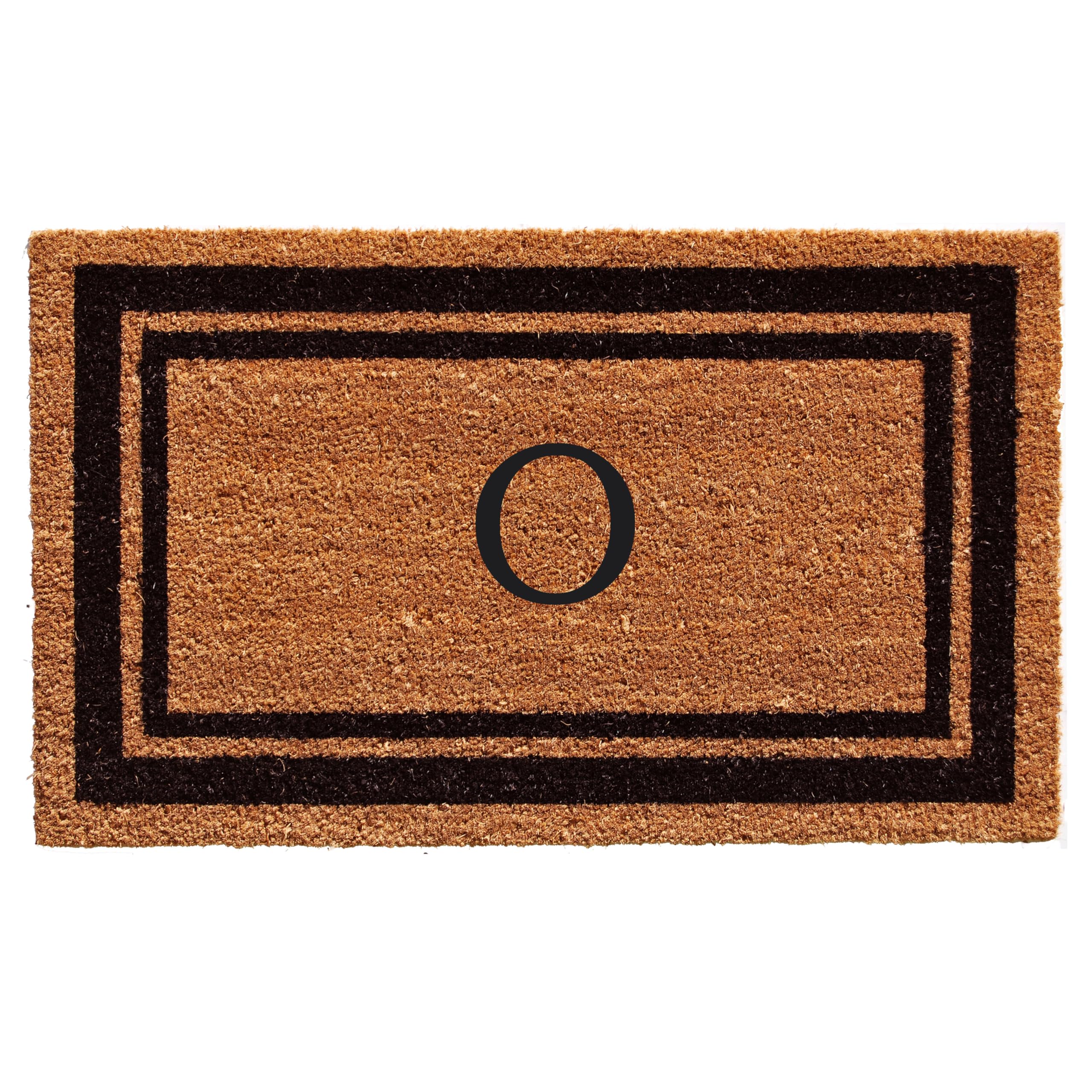 Calloway Mills 152961830O Black Border 18 x 30 Monogram Doormat, (Letter O)