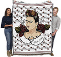 Pure Country Weavers Frida Kahlo - Thorns and Roses Blanket - Gift Tapestry Throw Woven from Cotton - Made in The USA (72x54)