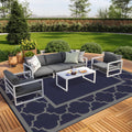 GENIMO 10 x20  Outdoor Rug for Patio Clearance, Waterproof Indoor Outdoor Plastic Straw Rugs Carpet, Reversible Outside Area R