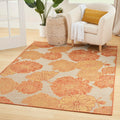 Nourison Garden Oasis Indoor/Outdoor Coral 5 x 7 Area Rug, Easy Cleaning, Non Shedding, Bed Room, Living Room, Dining Room, Ba