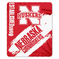 The Northwest Company NCAA Nebraska Cornhuskers Fleece Throw Blanket, 50 x 60, Painted