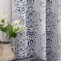 Living Room Curtains 63 Inch Length 2 Panels with Ikat Ogee Design Window Treatments Grommet 50% Heat Blocking Coastal Unique Mo