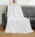 Utopia Bedding White 100% Cotton Waffle Blanket 300 GSM [Throw - 60x50 Inch] Soft Lightweight Breathable Bed Blanket for All Sea
