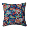 Pillow Perfect Paisley Indoor/Outdoor Accent Throw Pillow, Plush Fill, Weather, and Fade Resistant, Floor - 25 x 25, Blue/Green 