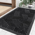 Smiry Front Door Mat Indoor Outdoor Entrance, Heavy Duty Natural Rubber, Sturdy Trap Dirt, Moisture Doormat and Easy Clean Low P