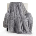 Bedsure Fluffy Faux Fur Light Grey Throw Blanket - Fuzzy, Cozy, and Shaggy Gray Blanket, Soft and Thick Sherpa, Cozy Warm Decora