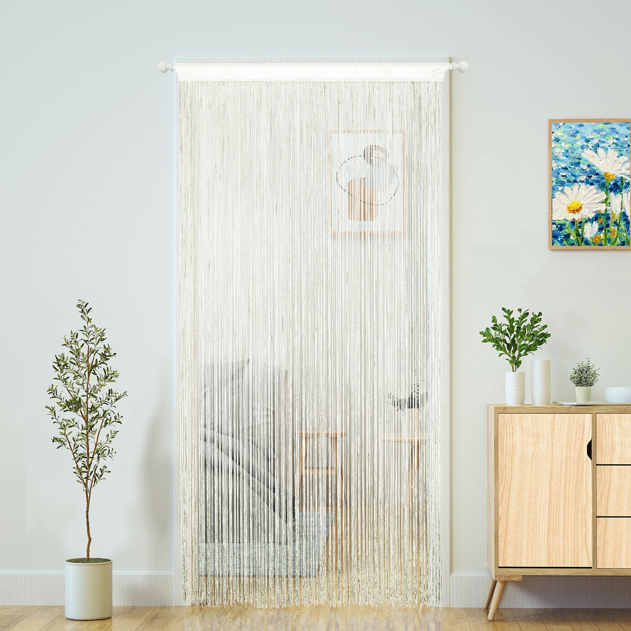 YaoYue Doorway String Curtain Door Curtains,Boho Hippie Hanging Patio Tassels Screen Living Room Decor Bedroom Wall Window Close