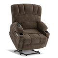 MCombo Large Power Lift Recliner Chair Sofa with Massage and Heat for Big Elderly People, USB Ports, Side Pockets, Fabric R7092 