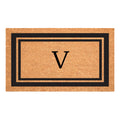 Calloway Mills 152961830V Black Border 18 x 30 Monogram Doormat, (Letter V)