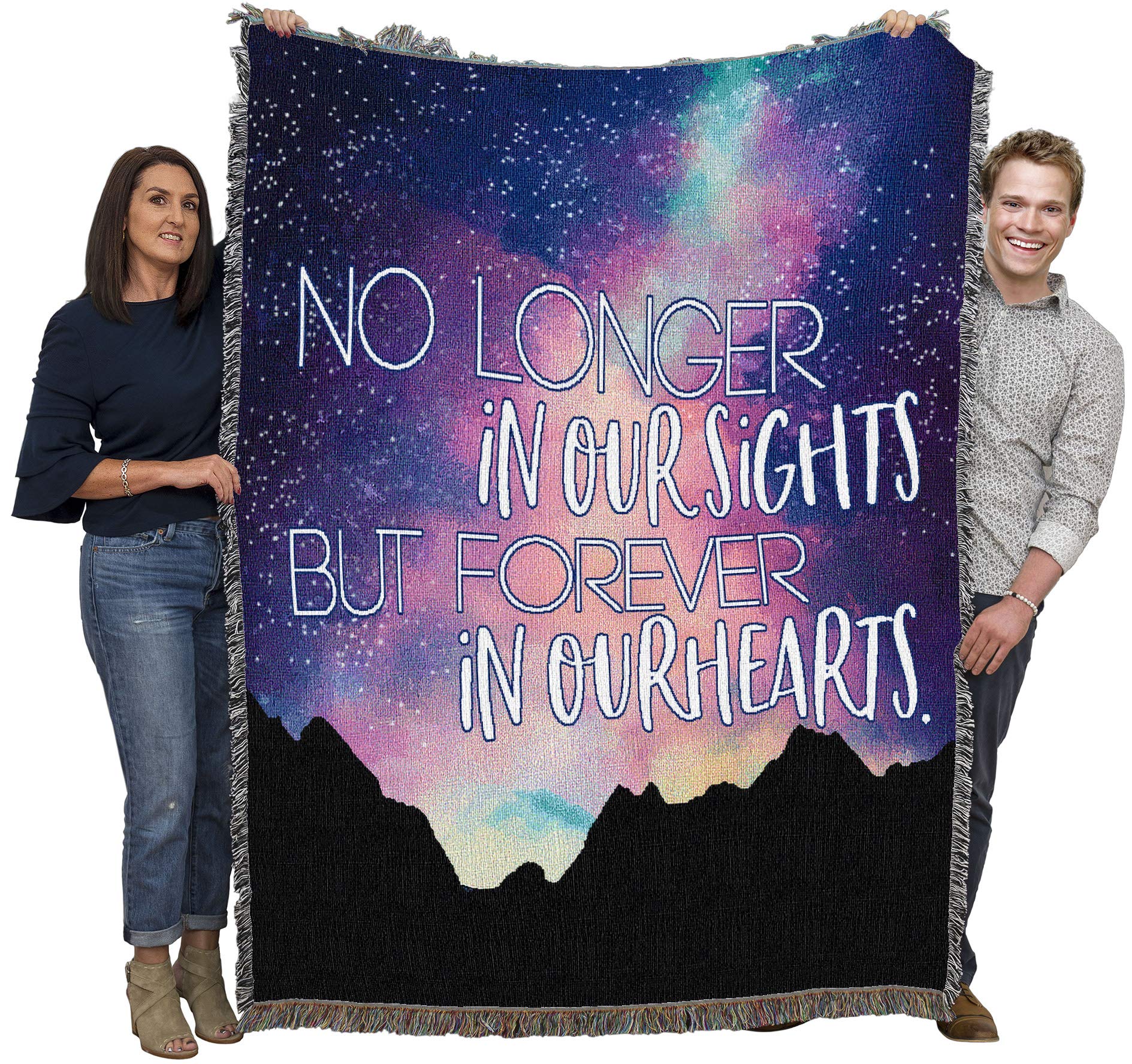 Pure Country Weavers No Longet in Our Sights But Forever in Our Hearts Blanket Mountains - Sympathy Bereavement Gift Tapestry Th
