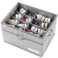 LUVHOMEE Shoe Organizer for Closet, Fits 16 Pairs, Large Shoe Box Storage Containers, Clear Foldable Shoe Storage Bins w/Bottom 