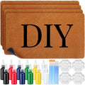Mindsoft 4 Sets DIY Coir Front Door Mat with Acrylic Paint Brush Palette 17x 30 Make Your Own Outdoor Indoor Entrance Personaliz
