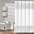 Lush Decor 1 Shimmer Sequins Shower Curtain | Chic Sparkle Design for Bathroom, 70    x 72   , Silver and White, 70 x 72