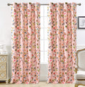 DriftAway Lauren Colorful Watercolor Tree Pattern Energy Saving Thermal Insulated Blackout Lined Grommet Window Curtain 2 Panels