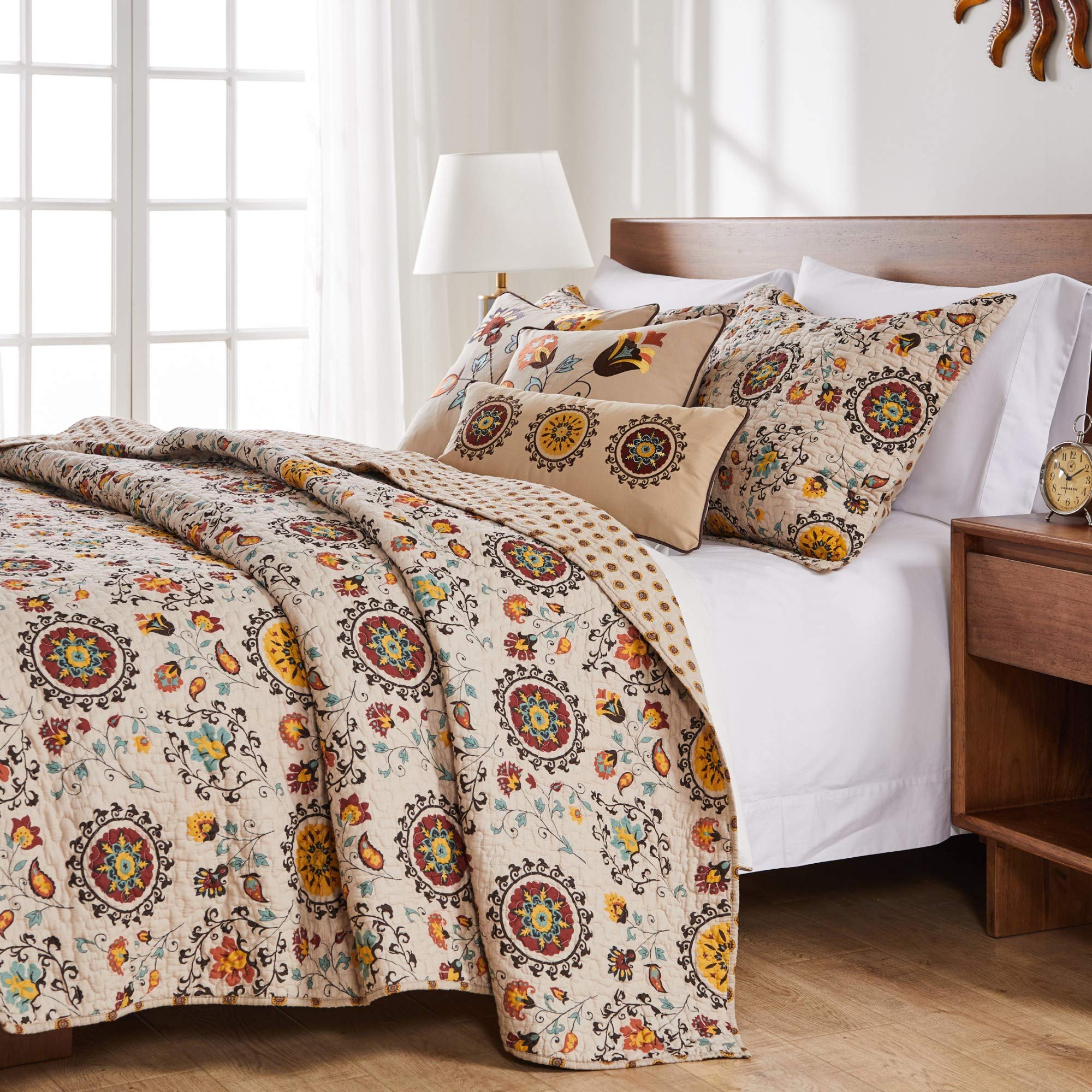 Greenland Home 5-Piece Andorra Bonus Quilt Set, Full/Queen