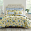 Laura Ashley- King Duvet Cover Set, Reversible Cotton Bedding Set, Includes Matching Sham(s) with Bonus Euro Sham(s) & Throw Pil