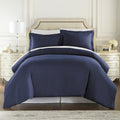 HC Collection Duvet Cover - Navy King Size Duvet Cover - 3 Piece Soft Breathable Microfiber Duvet Cover Set with Zipper Closure 