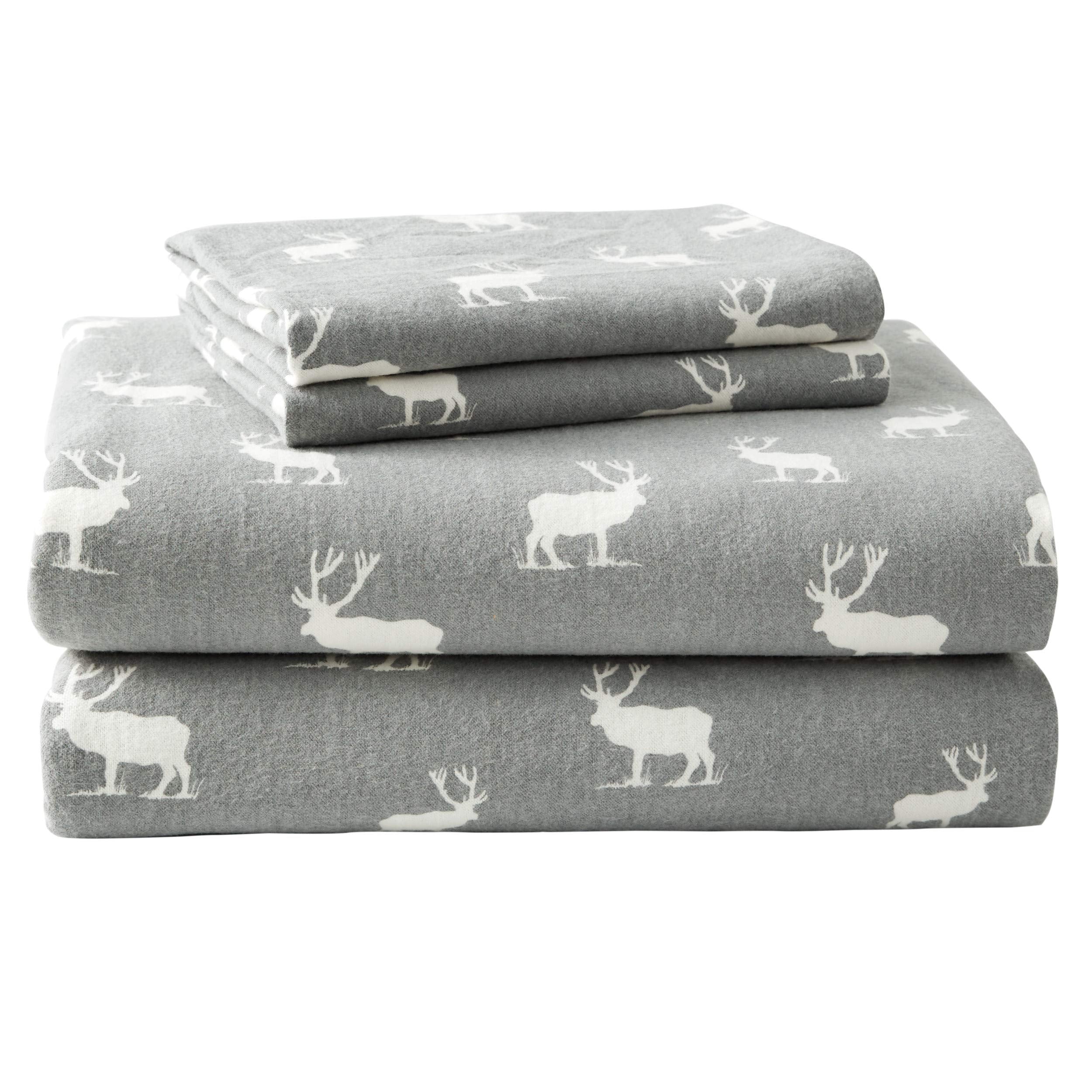 Eddie Bauer - Twin Sheet Set, Warm Breathable Cotton Flannel Bedding with Deep Pockets, Brushed for Extra Softness, Cozy Home De