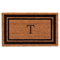 Calloway Mills 152961830T Black Border 18 x 30 Monogram Doormat, (Letter T)