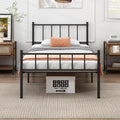 DIIYIV Classic Twin XL Metal Platform Bed Frame with Headboard,Mattress Foundation,Steel Slat Support,Under Bed Storage,No Box S