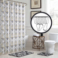 Creative Home Ideas 15-Piece Bathroom Shower Curtain Set, 72x72, Cameron Yellow/Grey/White