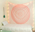 raajsee Rose Gold Elephant Mandala Tapestry For Bedroom- Aesthetic Tapestry - Indie Wall Tapestry Hippie Room Decor - Boho Tapes