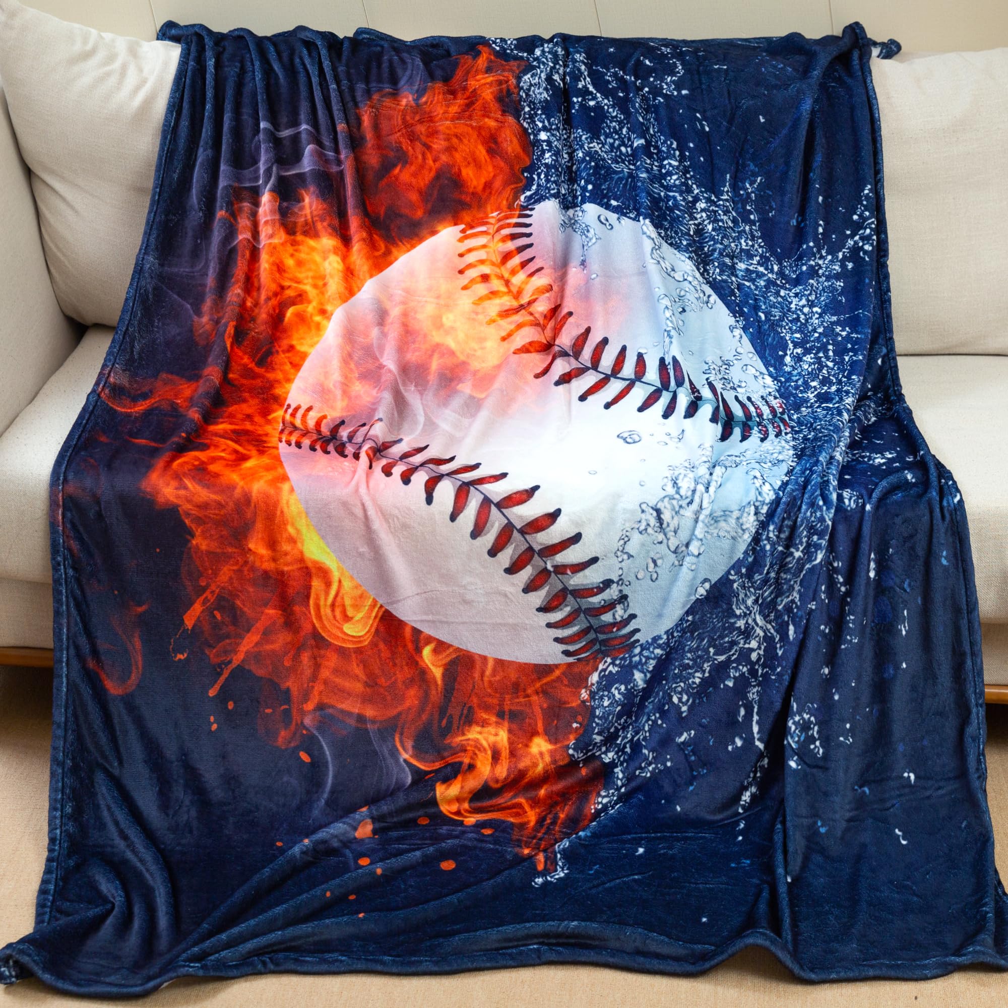 Sviuse Baseball Blanket Twin Size Baseball Gifts for Boys and Adults Baseball Stuff for Baseball Lover Soft Sports Fleece Throw 