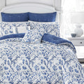 Laura Ashley - Queen Comforter Set, Reversible Cotton Bedding, Includes Matching Shams with Bonus Euro Shams & Throw Pills (Elis