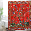 HMS Happy Memories Bohemian Flower Bathroom Curtain Colorful Boho Floral Print Beautiful Bright Polyester Fabric Cloth Shower Cu